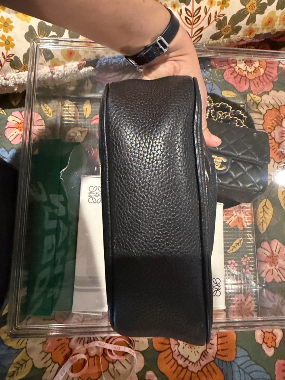Authentic Gucci Black Pebble Leather Disco Soho Crossbody Bag - Picture 5 of 16
